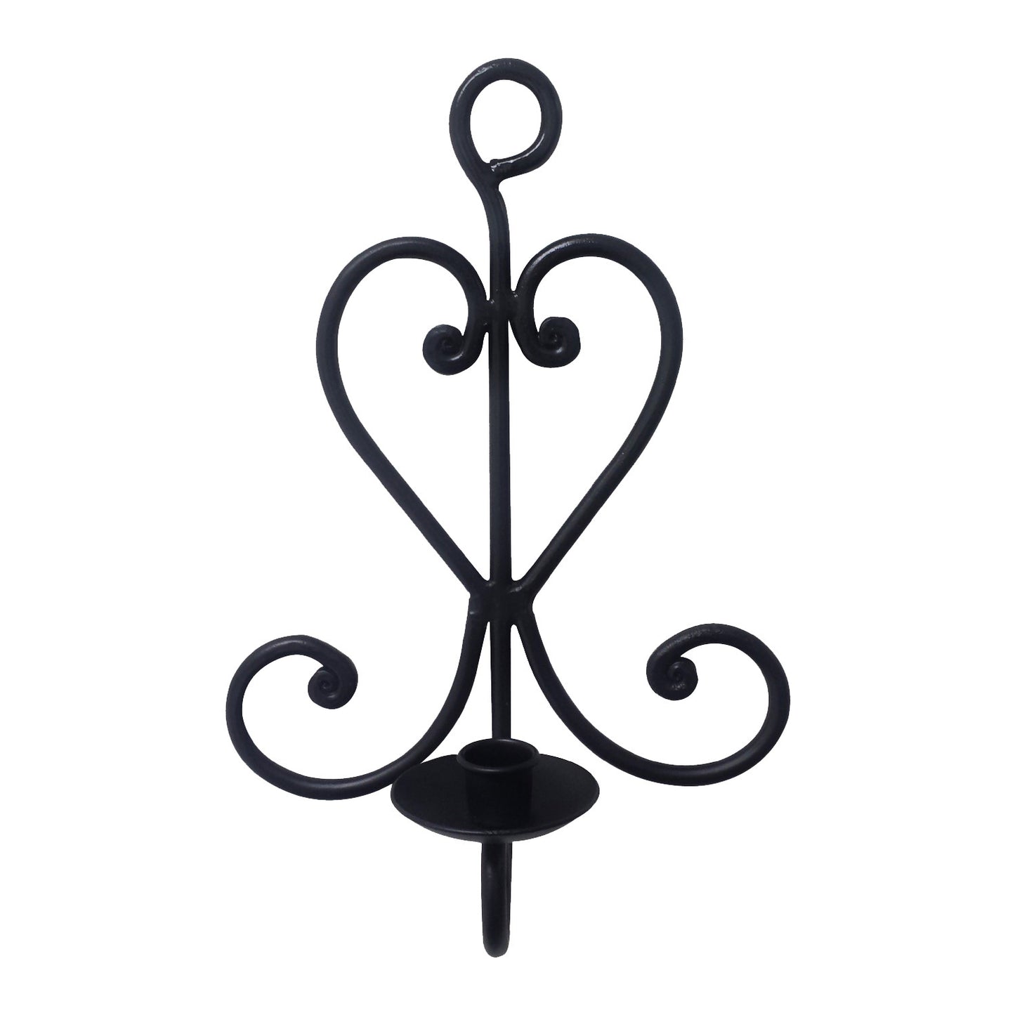 GiftBay 14019 Beautiful Candle Sconce 12" High, Black Powder Coated