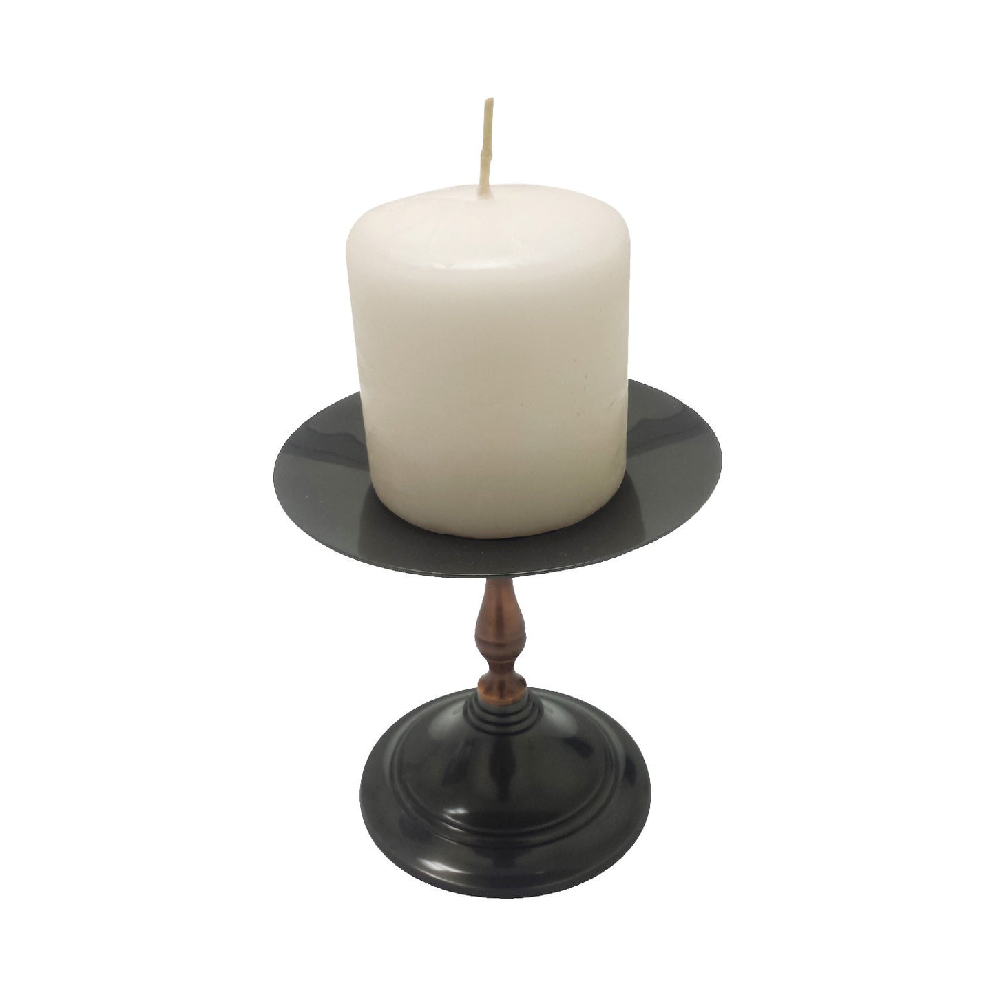 GiftBay 1006 Candlestick Holder, Antique Black and Copper Finish, 5"h