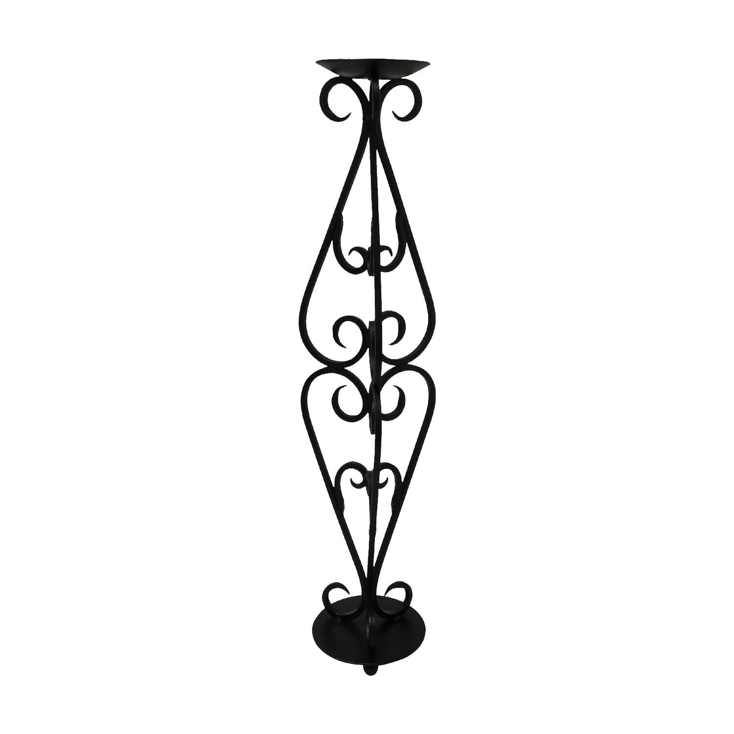 GiftBay 14015 Beautiful Candle Pillar Holder 30"H, Black Powder Coated Finish