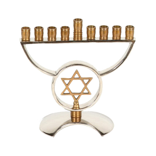GiftBay 6007 Menorah 9-Branch with Star of David Two-Tone Silver and Copper Finish to Celebrate Hanukkah! A Bargain Valued Menorah Gift.