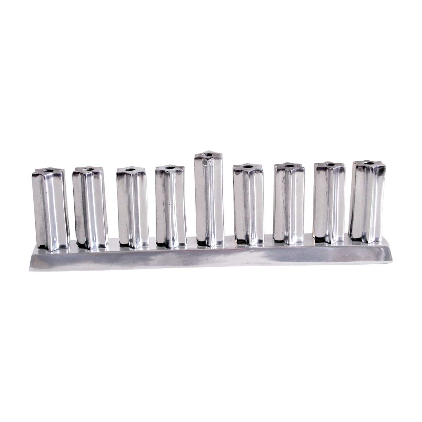 GiftBay 6043 Menorah 9-branch Polished Aluminum Finish 13.5" L Celebrate Hanukkah