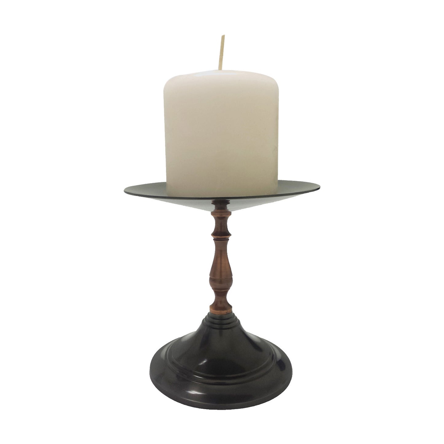 GiftBay 1006 Candlestick Holder, Antique Black and Copper Finish, 5"h