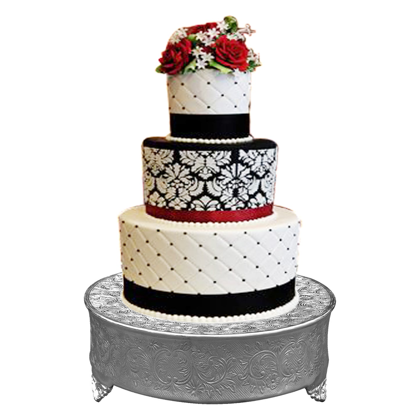 GiftBay Wedding Cake Stand Round 22", Silver