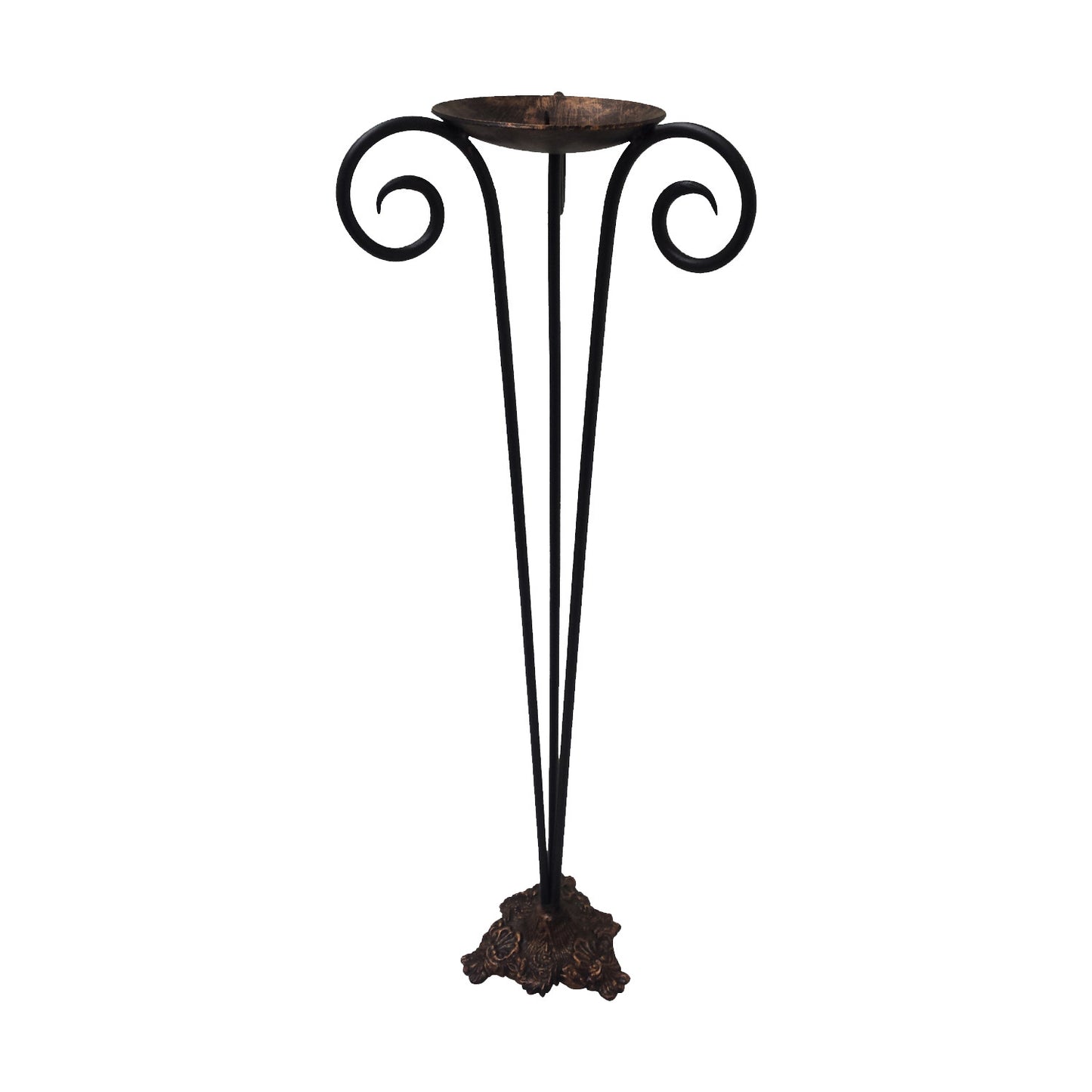 GiftBay 14011 Beautiful Candle Pillar Holder 27", Black Powder Coated Finish