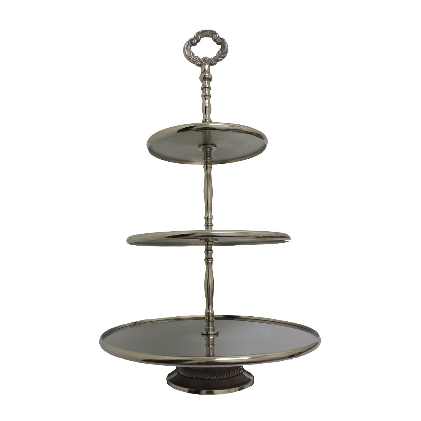 GiftBay 560 Classic 3-Tier Cupcake Stand Silver Round 20" High