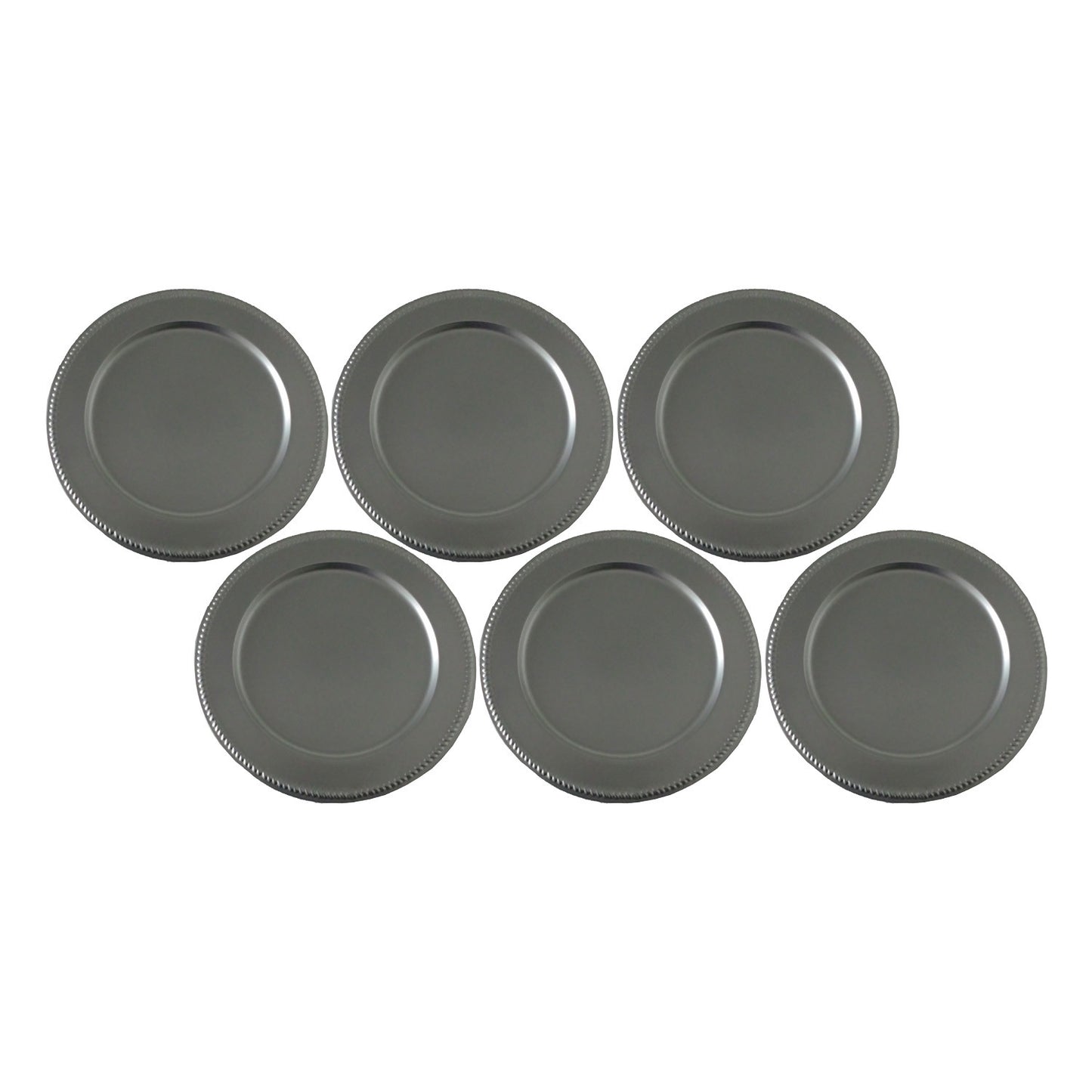GiftBay Creations CP-007(S/6) Wedding Metal Charger Plates 13" Round, Silver Finish Set of 6 Plates