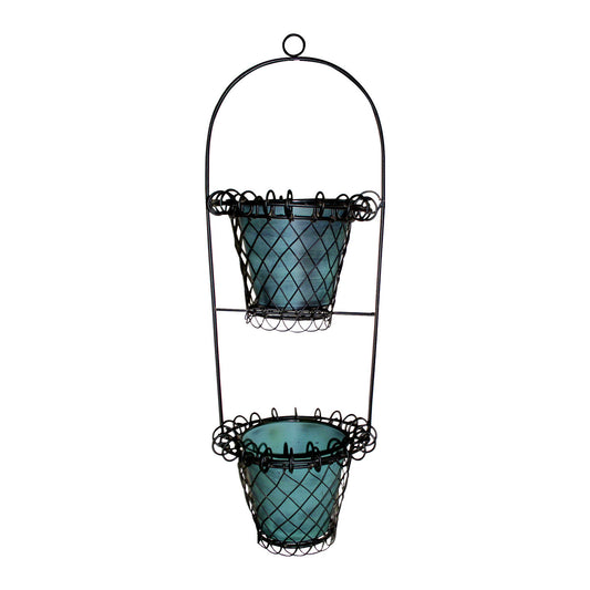GiftBay 812-BG Tall Wire & Pot Black & Green Container / Vase 33" High. Very Unique and Strongly Built for Multi- Purpose Use