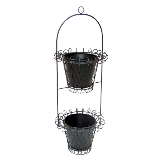 GiftBay 812-B Tall Wire & Pot Black Container / Vase 33" High. Very Unique and Strongly Built for Multi- Purpose Use