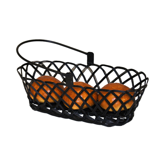 GiftBay 902 Metal Wire Basket Black 11"x5"x4" High