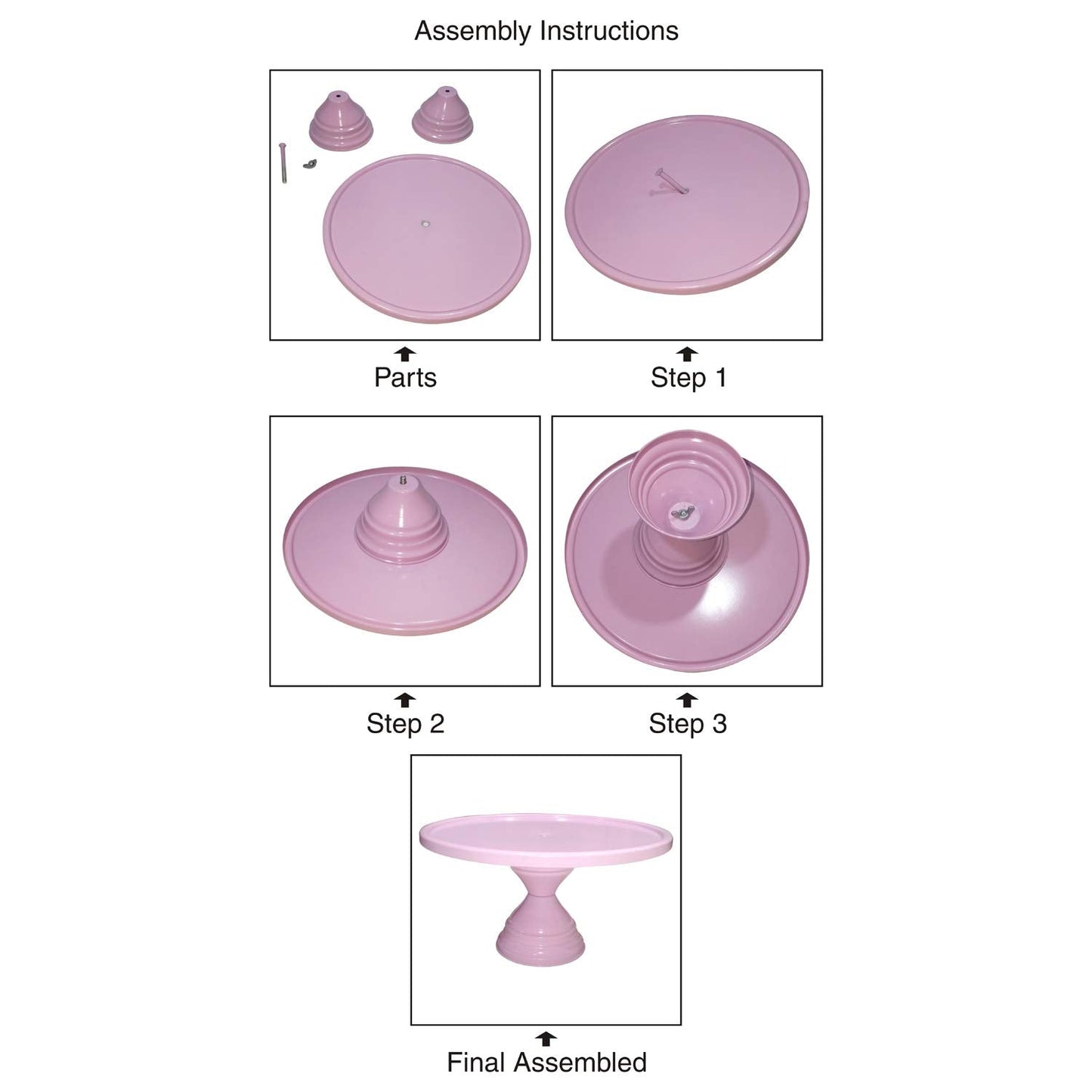 GiftBay Creations Cake Stand Pedestal 13" Diameter (Top), Strong Metal (Pink)