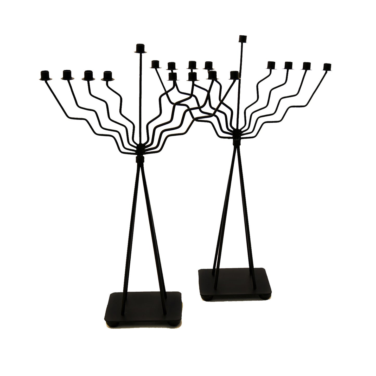 GiftBay 16003 Menorah 9-Branch Black Finish Set of 2 Contemporary Look 20" High to Celebrate Hanukkah and Gifts, An Excellent Unbeatable Value
