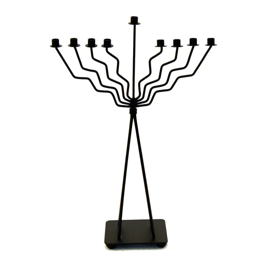 GiftBay 16003 Menorah 9-Branch Black Finish Set of 2 Contemporary Look 20" High to Celebrate Hanukkah and Gifts, An Excellent Unbeatable Value