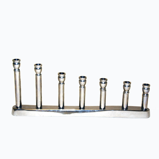 GiftBay 6038 Menorah and Candle Stick Holder In Shape of "I" with Nickel Plated