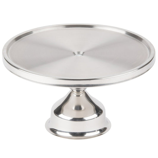 GiftBay Creations Cake Stand Pedestal 13" Diameter (Top), Strong Metal (Stainless Steel)