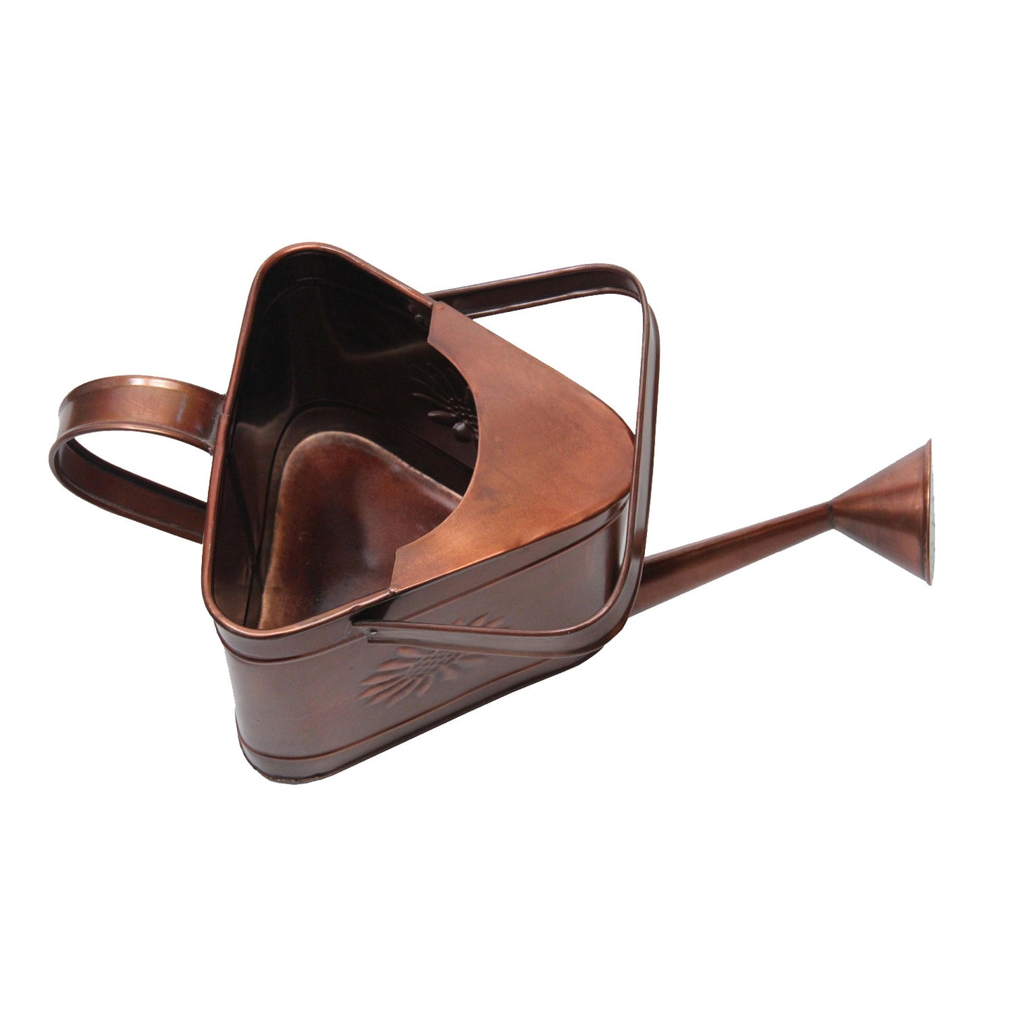 GiftBay Watering Can, Metal With Dual Handle 8" High, 1.25 Gallon, Antique Copper Finish