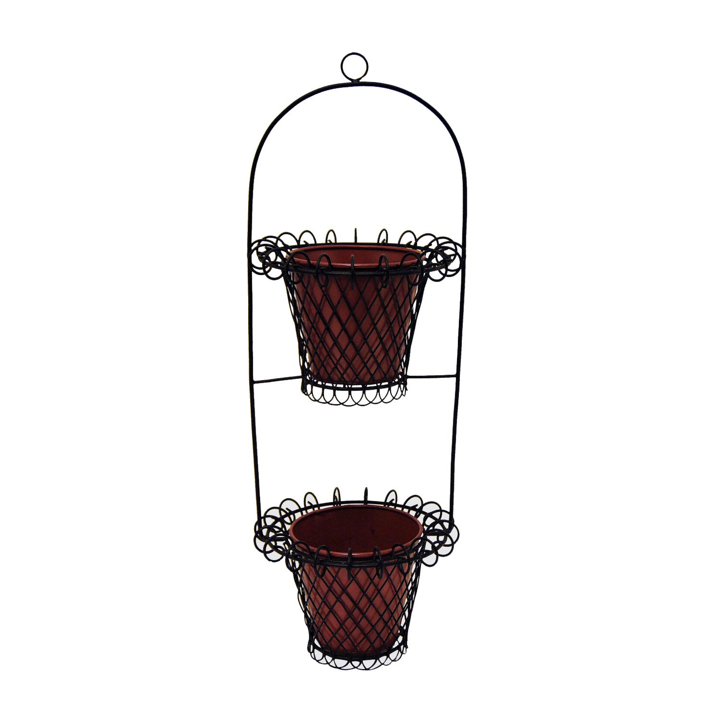 GiftBay 812-BR Tall Wire & Pot Black & Red Container / Vase 33" High. Very Unique and Strongly Built
